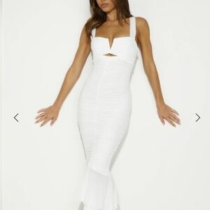 Hello Molly White Bodycon Square Neck Dress